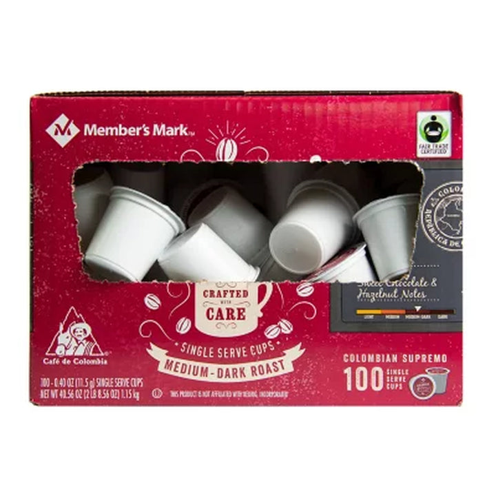 Member'S Mark Medium-Dark Roast Coffee Pods, Colombian Supremo, 100 Ct.