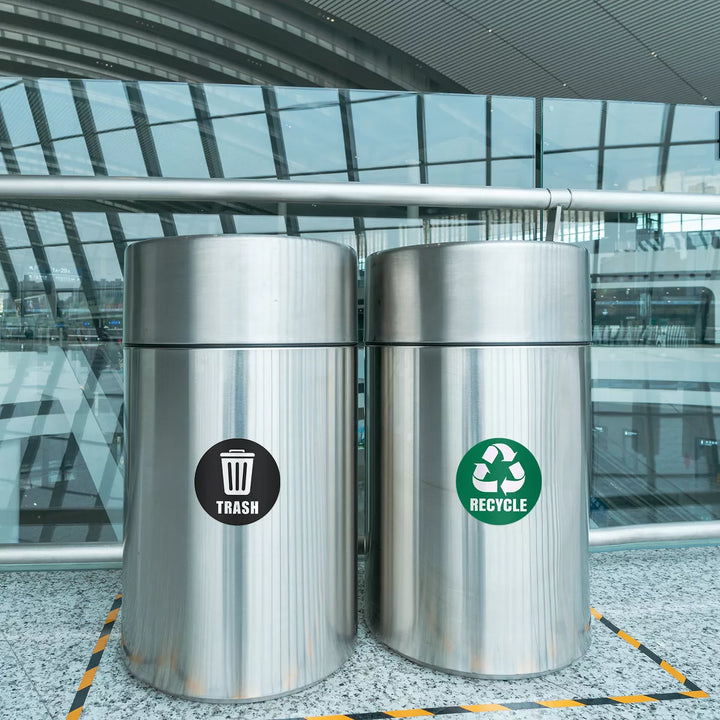 Unique Bargains Recycle Sticker Trash Can Bin Labels Self-Adhesive Recycling Vinyl for Home Kitchen Office Indoor Use