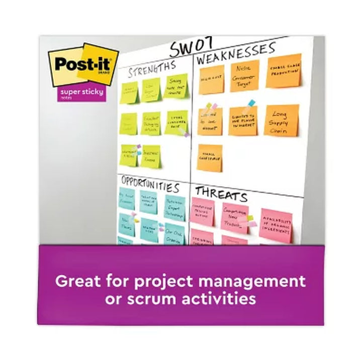 Post-It Notes Super Sticky Pads in Miami Colors, 3 X 3, 70/Pad, 24 Pads/Pack
