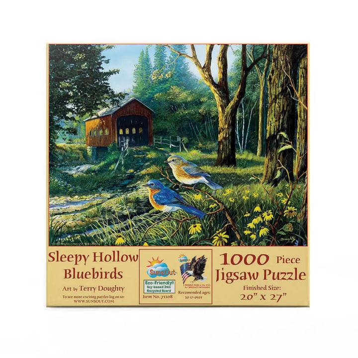 Sunsout Sleepy Hollow Blue Birds 1000 Pc Jigsaw Puzzle 71108