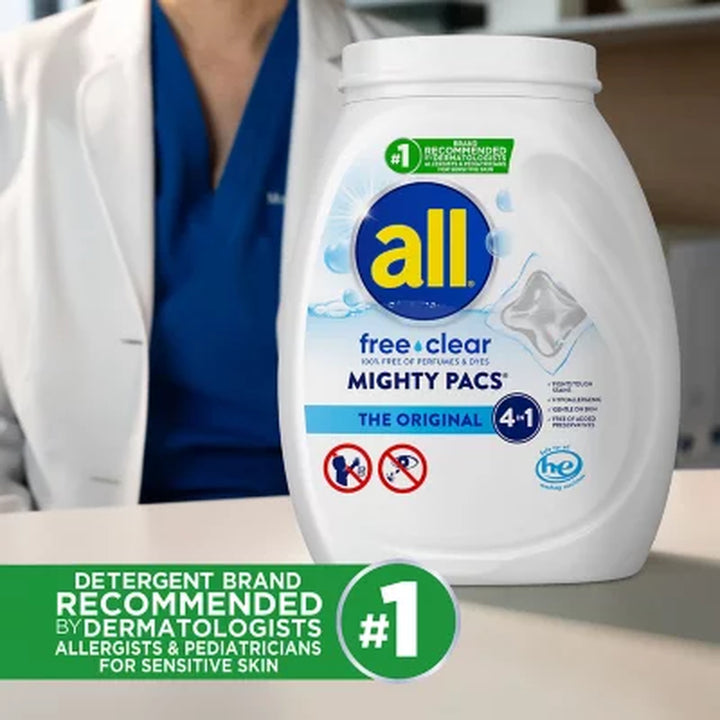 All Free Clear MIGHTY PACS Laundry Detergent Pacs, the Original, 120 Ct.
