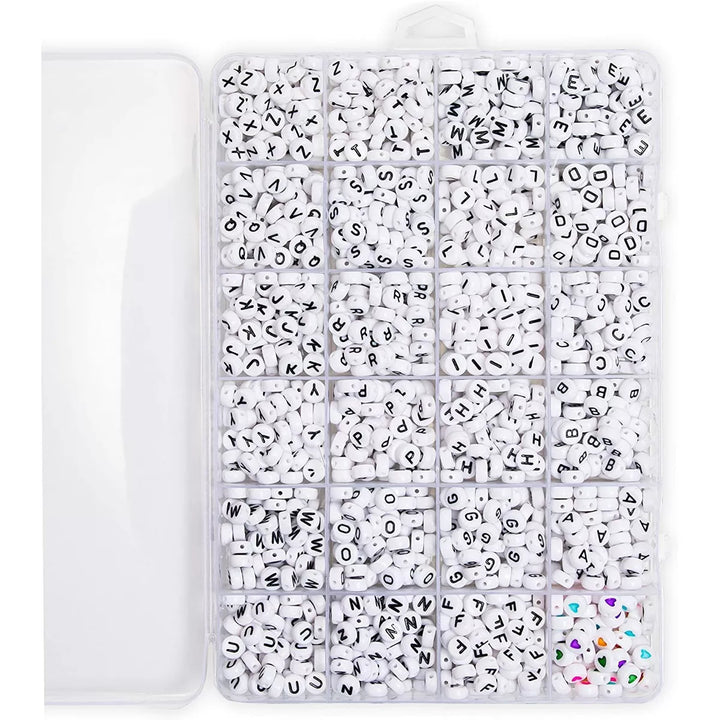 5026 Pieces Jewelry Making Supplies Set with Alphabet Beads, Charms, Rings, Scissor, String and Clear Storage Box