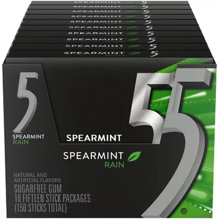 Wrigley'S 5 Gum Spearmint Rain 15 Ct., 10 Pk.