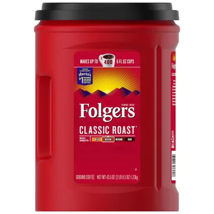 Folgers Classic Roast Ground Coffee 43.5 Oz.