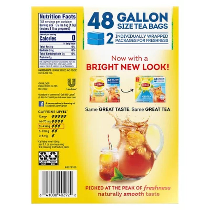 Lipton Iced Tea, Gallon Size Tea Bags (48 Ct.)