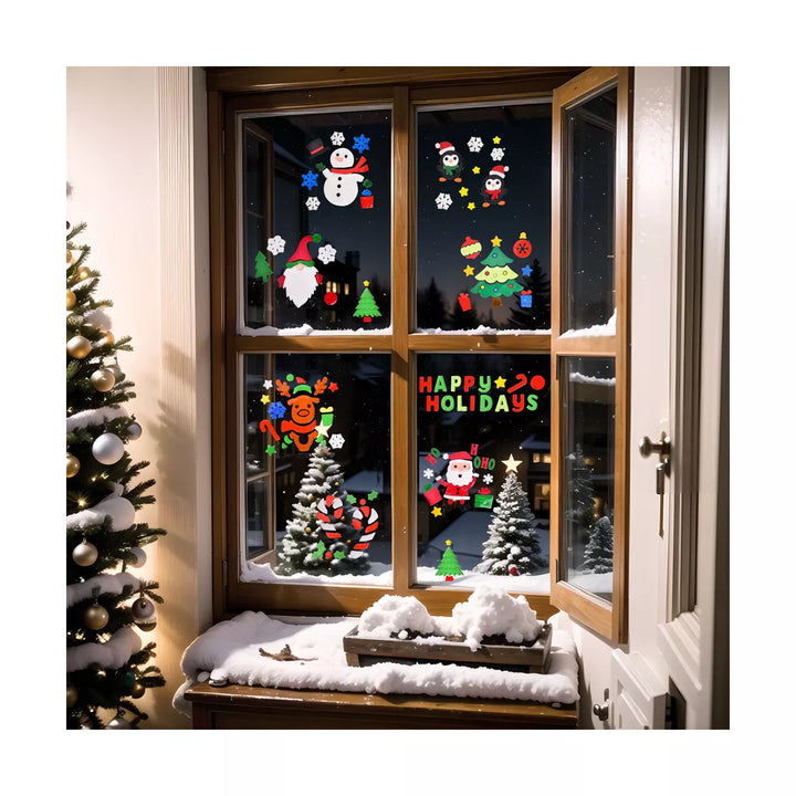 Fun Little Toys 8 PCS Christmas Window Gel Clings