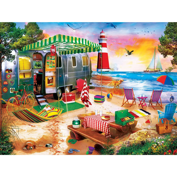 Masterpieces 550 Piece Jigsaw Puzzle - Oceanside Camping - 18"X24".