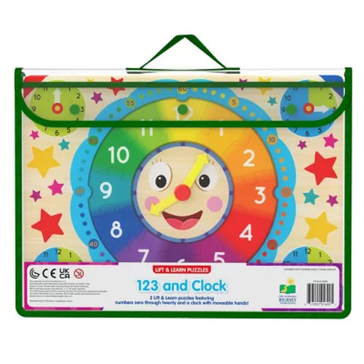 Lift & Learn Puzzles: Numbers and Clock, 32 Piece