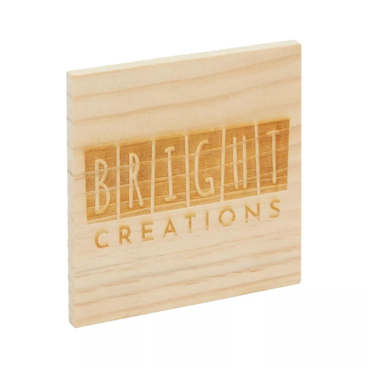 Bright Creations 15 Pack Unfinished Wood Squares Cutout Tiles for Crafts, Engraving, Wood Burning, 4X4 In