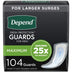 Depend Incontinence Guards for Men, Maximum Absorbency, 52 Ct., 2 Pk.