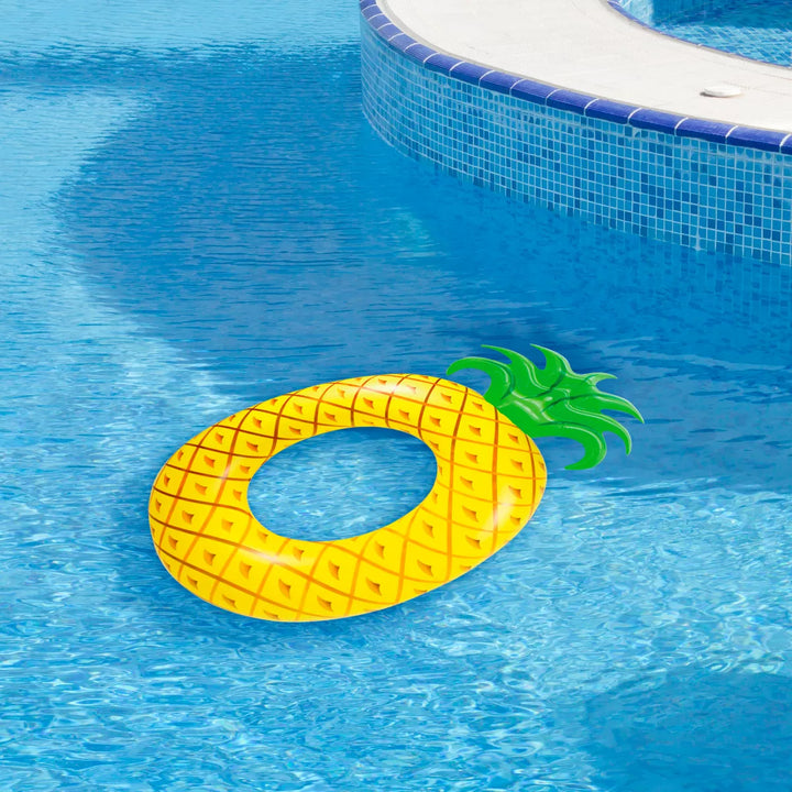 Northlight 72" Yellow Pineapple Inflatable Tube Ring Swimming Pool Float