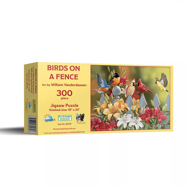 Sunsout Birds on a Fence 300 Pc Jigsaw Puzzle 30479