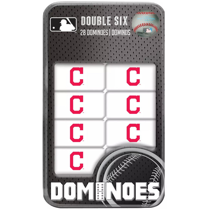 Masterpieces Officially Licensed MLB Cleveland Indians 28 Piece Dominoes Game for Adults.