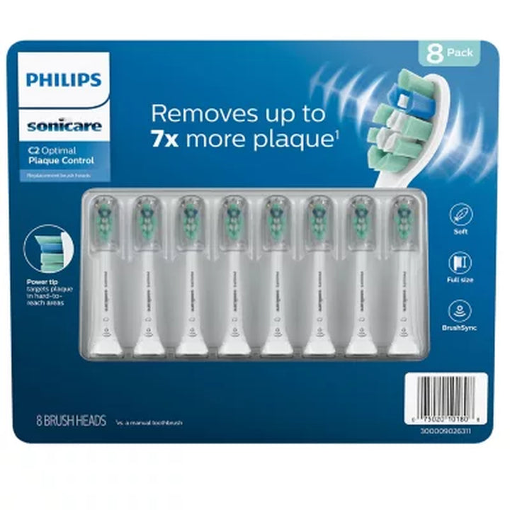 Philips Sonicare Optimal Plaque Control Replacement Brush Heads, 8 Pk.