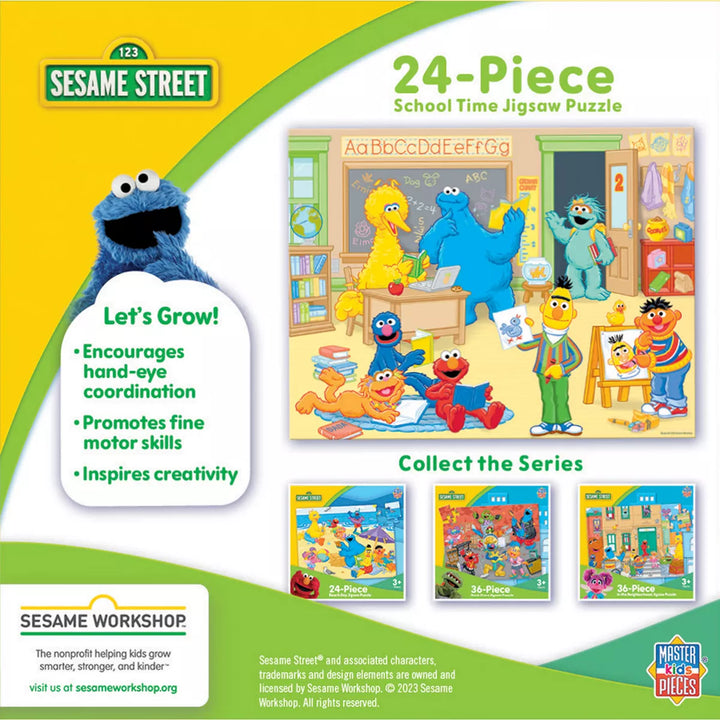 Masterpieces 24 Piece Jigsaw Puzzle for Kids - Sesame Street School Time.