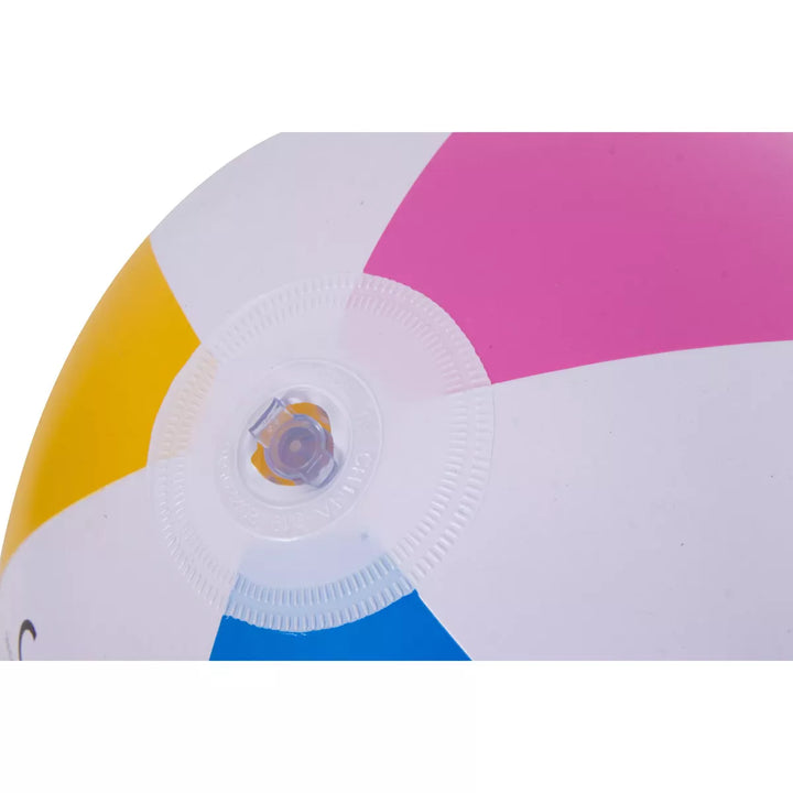 Pool Central 16" Inflatable 6-Panel Beach Ball Swimming Pool Toy - White/Pink