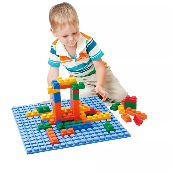 Uniplay Platform Building Block Sets — Educational Sensory Stacking Blocks, Learning Toy with 11"X11" Base Plate for Ages 3 Months and Up