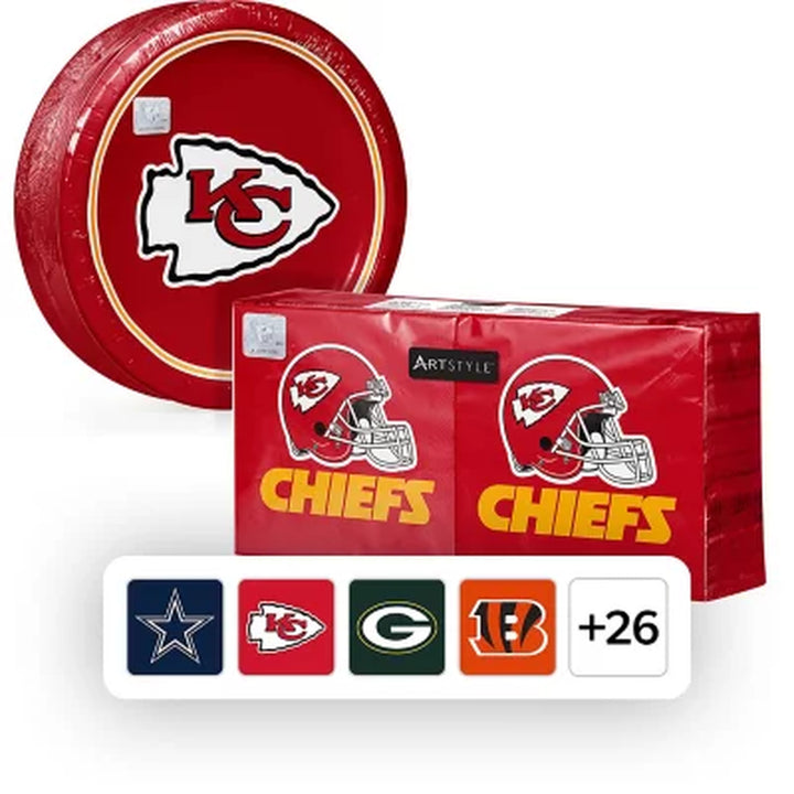 NFL Paper Plates & Napkins Kit, 285 Ct. (Choose Team)