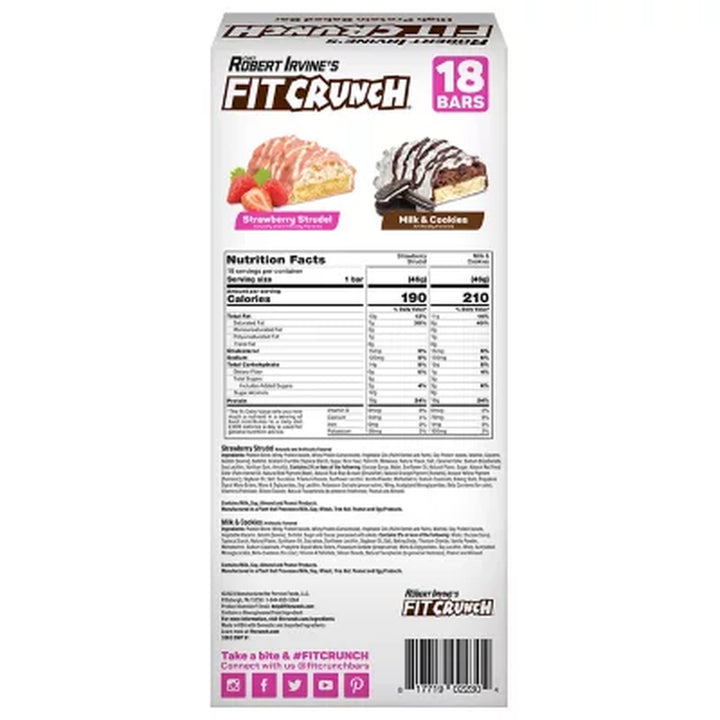 Chef Robert Irvine'S FITCRUNCH High Protein Baked Bars, Variety Pack 18 Ct.