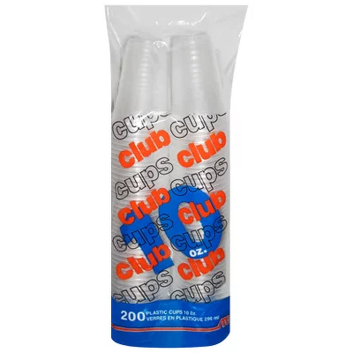 Club Cups® 10 Oz. Clear Plastic Cups - 200 Ct.