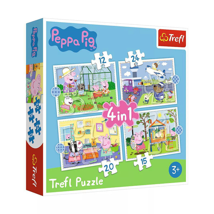 Trefl Peppapig 4 in 1 Jigsaw Puzzle - 71Pc: Educational Toy for Toddlers, Creative Thinking, Ages 3-4