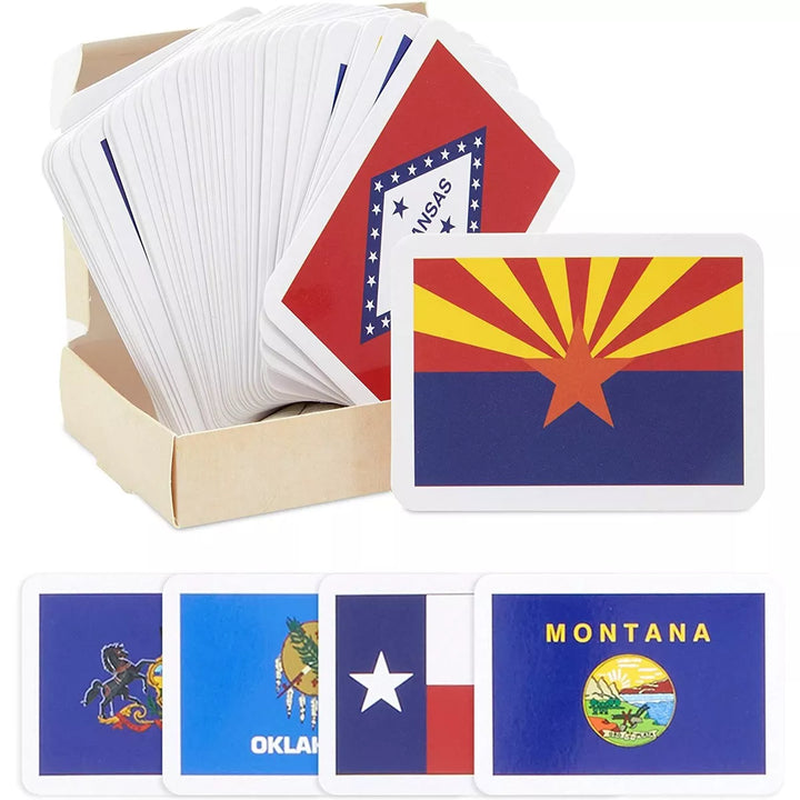 Blue Panda 50 US States and Capitals Flash Cards for Kids, 2.5 X 3.5 In