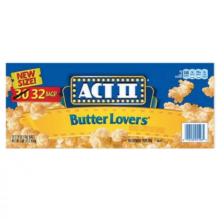 ACT II Butter Lovers Microwave Popcorn 2.75 Oz., 32 Pk.