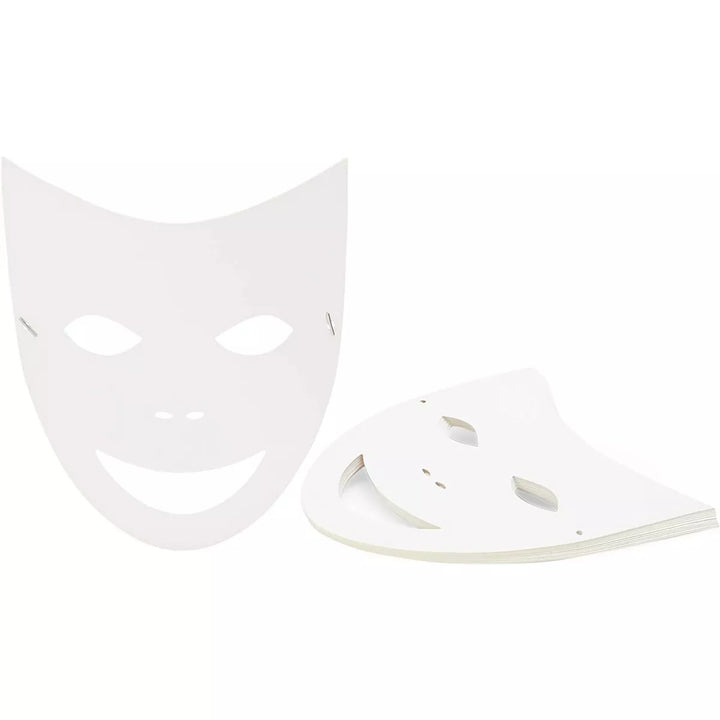 Bright Creations 48-Pack Blank DIY Masquerade Mask for Costume Party Arts and Crafts Party Favors, 8.7" X 10" White