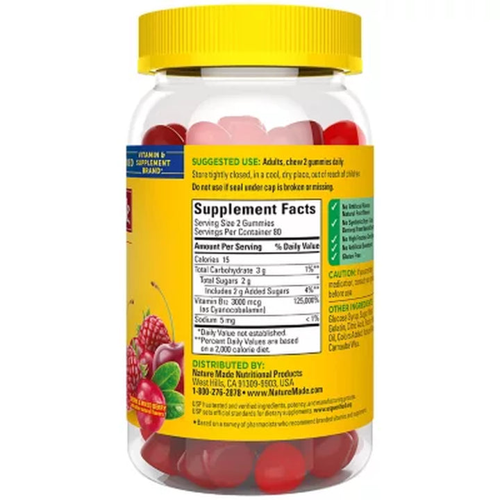 Nature Made Vitamin B12 Extra Strength 3000Mcg Gummies, 160 Ct.