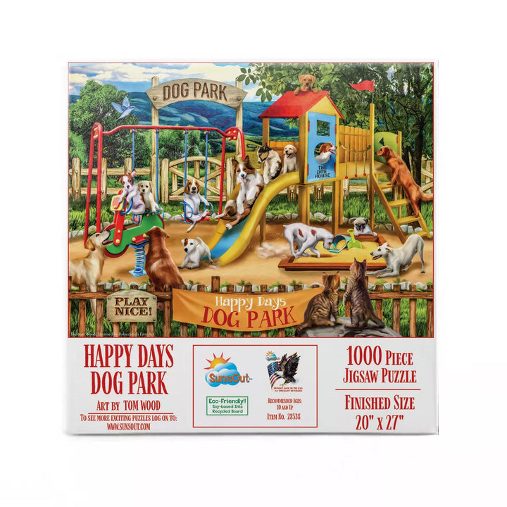 Sunsout Happy Days Dog Park 1000 Pc Jigsaw Puzzle 28538