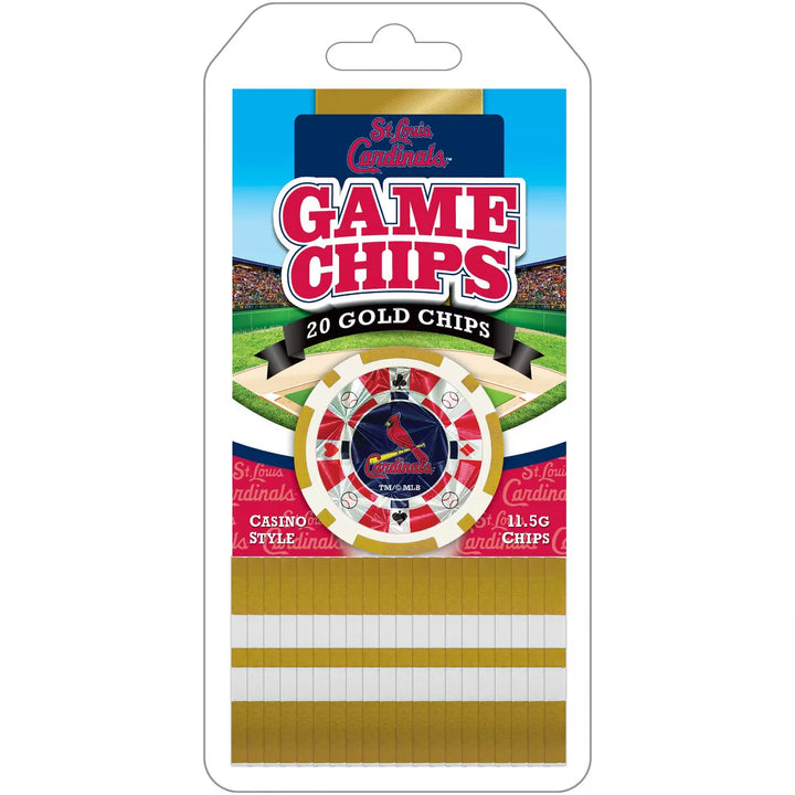 Masterpieces Casino Style 20 Piece 11.5 Gram Poker Chip Set MLB St. Louis Cardinals Gold Edition.