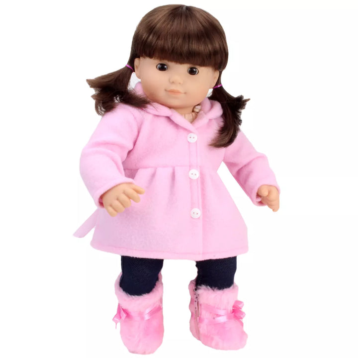 Sophia’S Winter Coat, Hat and Boots Set for 15'' Dolls, Light Pink