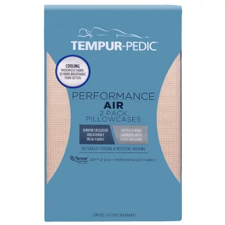 Tempur-Pedic Performance Air Pillow Case, Set of 2 (Assorted Colors and Sizes)