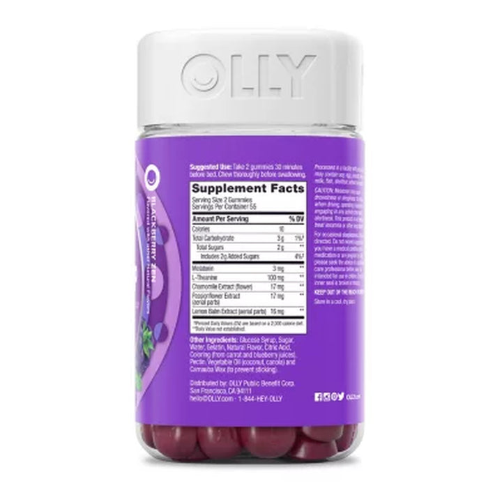 OLLY Restful Sleep Gummies, Blackberry, 110 Ct.