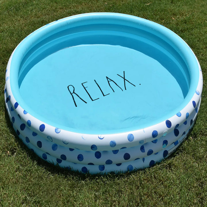 Coconut Outdoor Rae Dunn 54" Mini/Kiddie Pool - Indigo Polka Dot Patterned