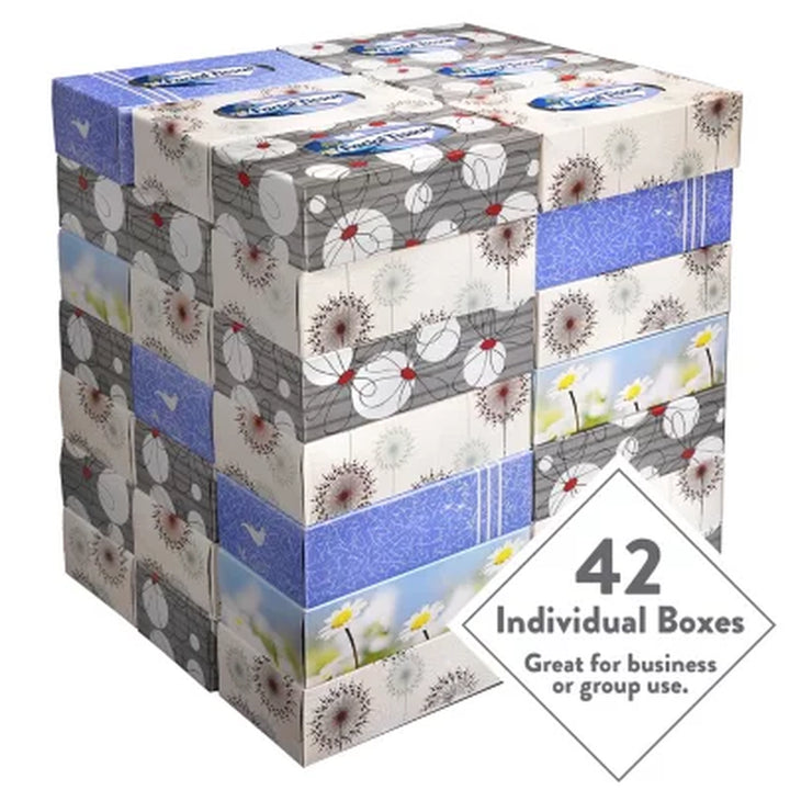 Member'S Mark Soft and Strong 2-Ply Facial Tissue, Flat Boxes 110 Tissues/Box, 42 Boxes