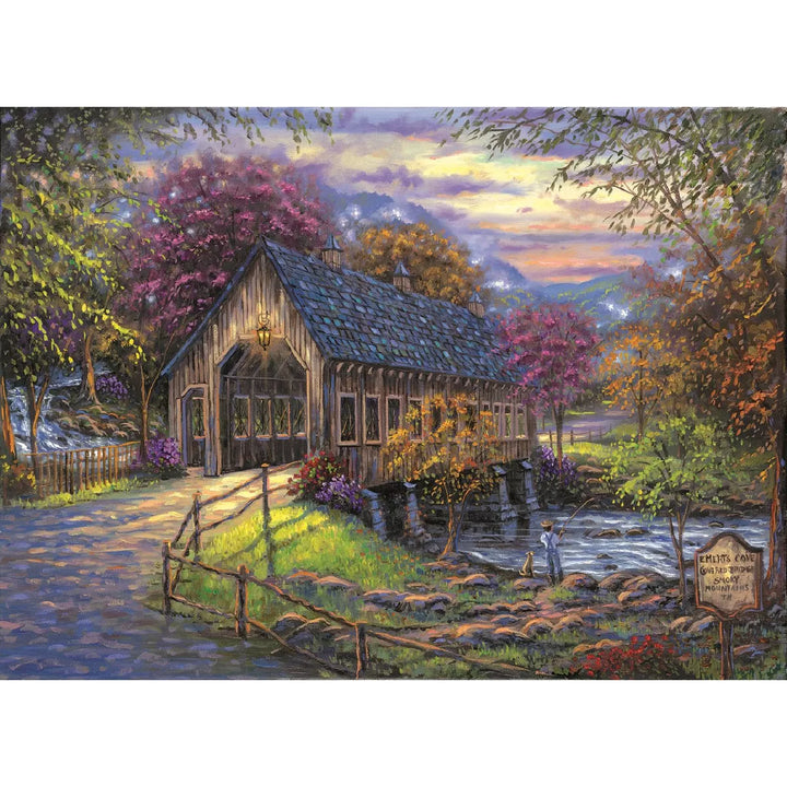 Sunsout Emerts Cove Covered Bridge 500 Pc Large Pieces Jigsaw Puzzle 60706