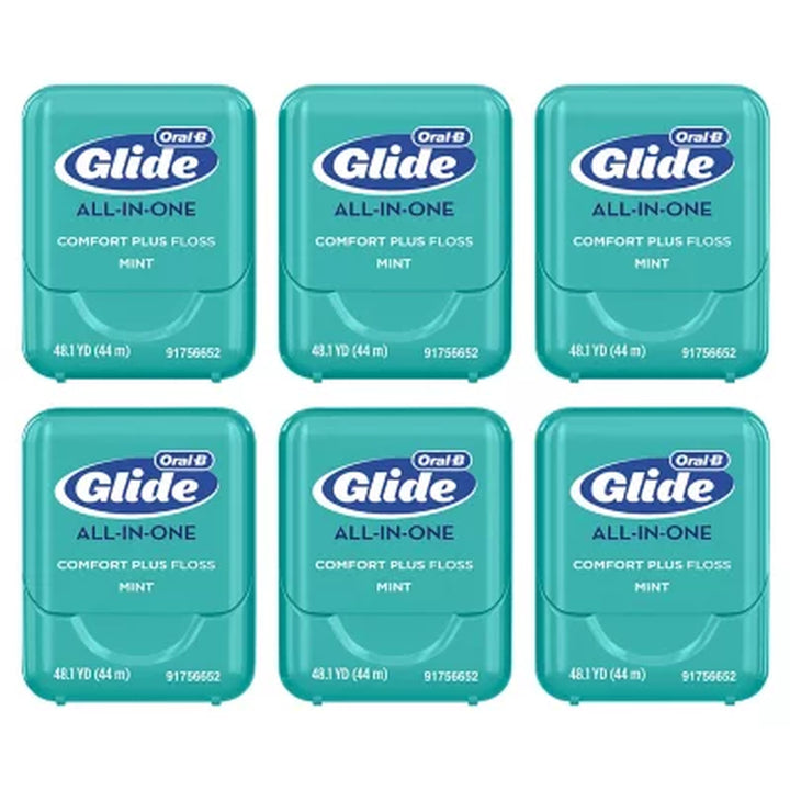 Oral-B Glide All-In-One Dental Floss, Brilliance Blast, 44 M, 6 Pk.