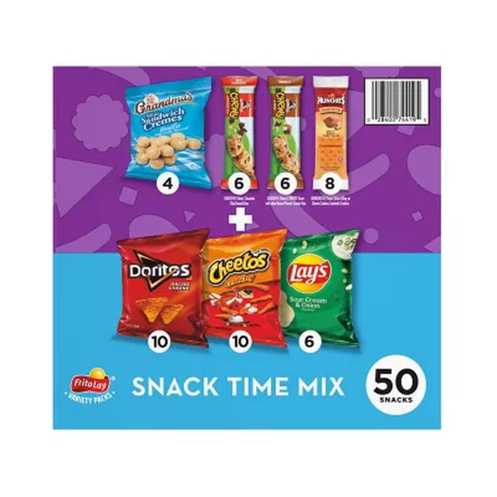 Frito Lay Snack Time Mix, Variety Pack Snacks, 50 Pk.