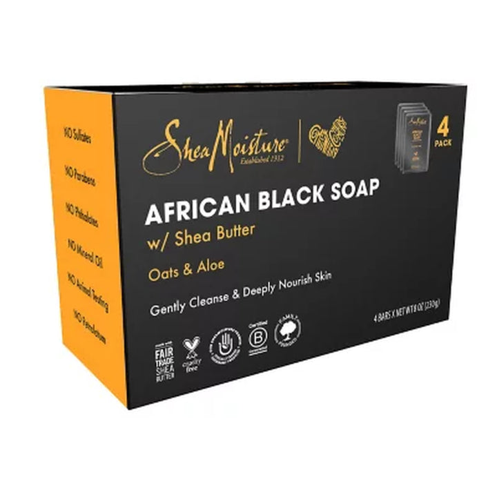 Shea Moisture African Black Soap with Shea Butter, 8 Oz., 4 Pk.