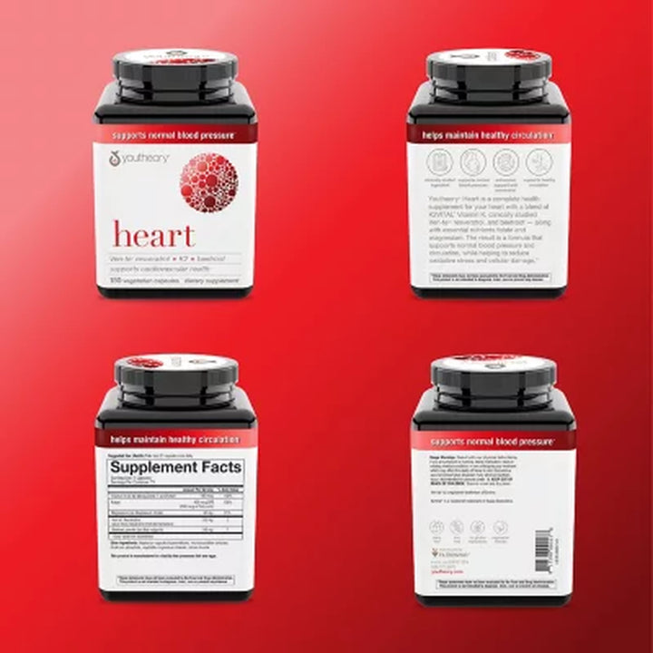 Youtheory Heart Capsules with Resveratrol, Vitamin K, & Beetroot, 150 Ct.