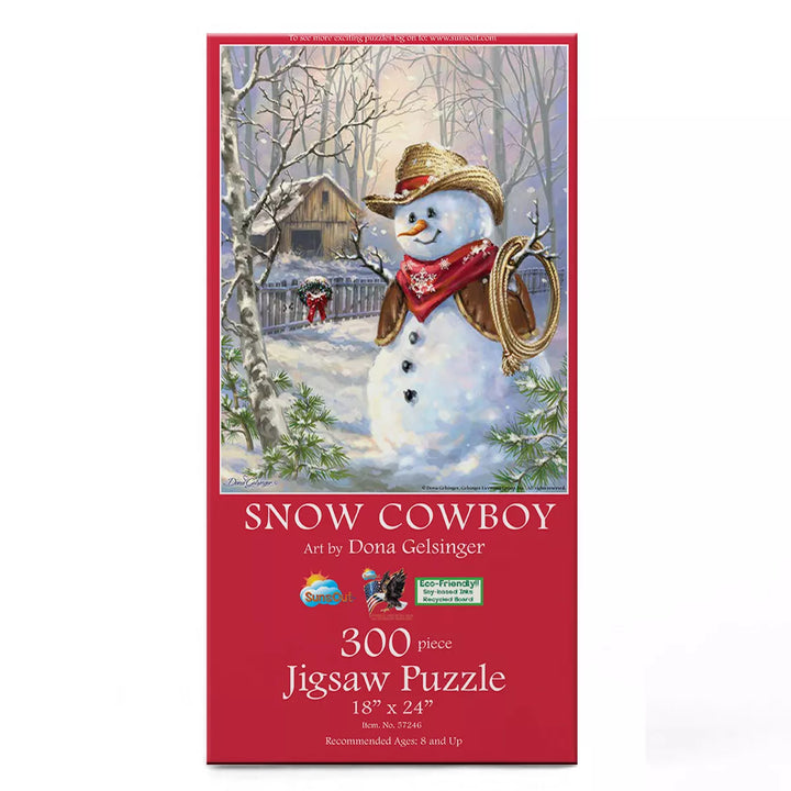 Sunsout Snow Cowboy 300 Pc Jigsaw Puzzle 57246