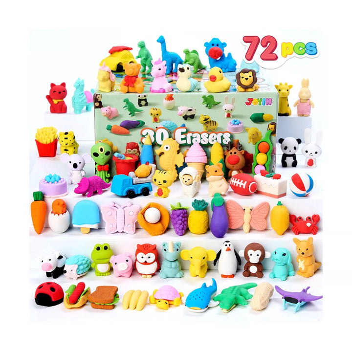 144/72/36 Pcs Animal 3D Erasers, Mini Pencil Erasers for Kids, Puzzle Take Apart Eraser, Classroom Rewards, Party Favors, Desk Pets, Egg Fillers