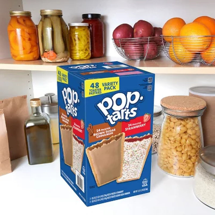 Pop-Tarts Frosted Variety Pack, Brown Sugar Cinnamon and Strawberry 48 Ct.