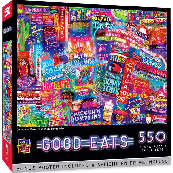 Masterpieces 550 Piece Jigsaw Puzzle for Adults - Downtown Fare - 18"X24".