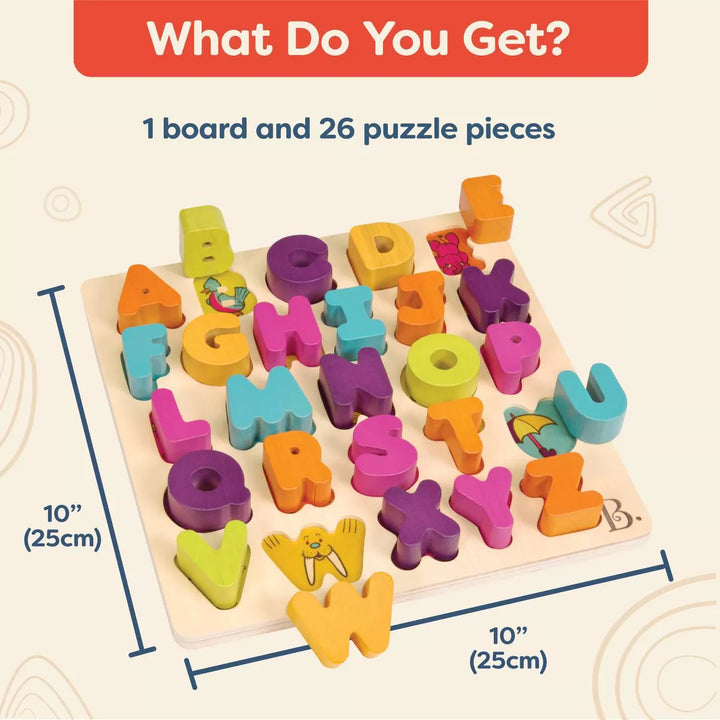 B. Toys Wooden Alphabet Puzzle - Alpha-B.-Tical 27Pc