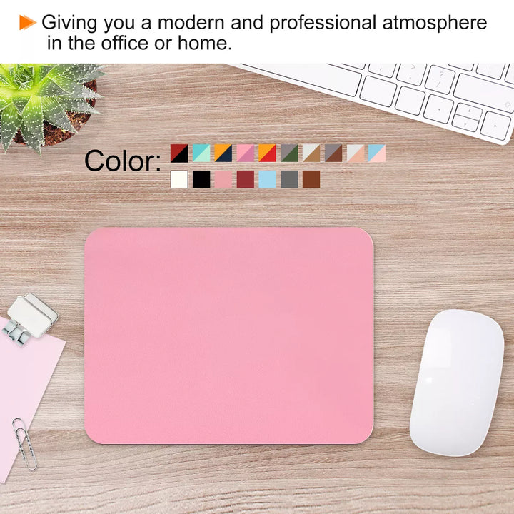 Unique Bargains 9"X8" Dual Side PU Waterproof Office Desk Mouse Pad Writing Mat