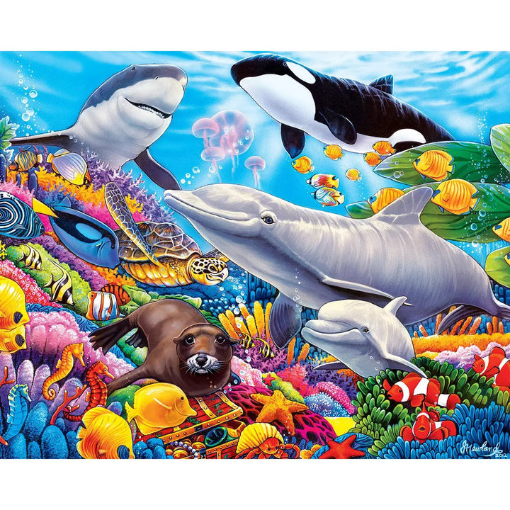 Masterpieces Kids Jigsaw Puzzle Set - World of Animals 4-Pack 100 Pieces