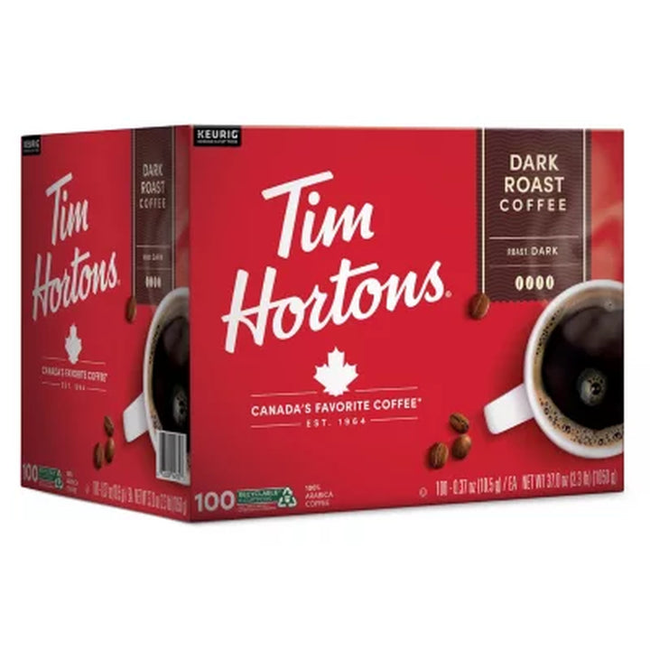 Tim Hortons Premium K-Cup Coffee Pods, Dark Roast 100 Ct.