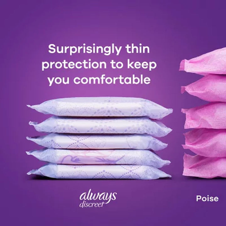 Always Discreet plus Incontinence Pads for Women, Extra Heavy Long, 90 Ct.